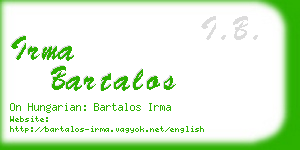 irma bartalos business card